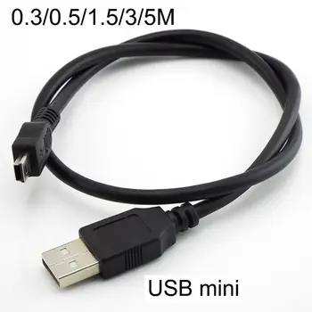 0,3 м/0,5 м/1 м/3 м/5 м Mini T Порт К USB 2.0 A Разъем Для Синхронизации Данных Зарядное Устройство Кабель Для Зарядки Линейный Провод Для Автомобильной Камеры MP3 MP4