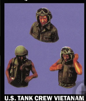 1/35 Фигурная модель из смолы, собранные комплекты для войны во Вьетнаме, Танковый корпус США, 3 фигурки, коллекция хобби, миниатюрные в разобранном виде и неокрашенные