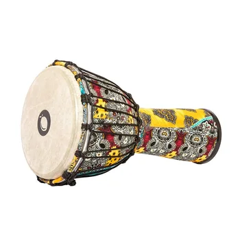 10 Дюйм(ов) Ов) Ручной Работы Деревянный Джембе Перкуссия Из Овечьей Кожи Африканский Барабан для Взрослых Ручной Барабан Музыкальный Инструмент