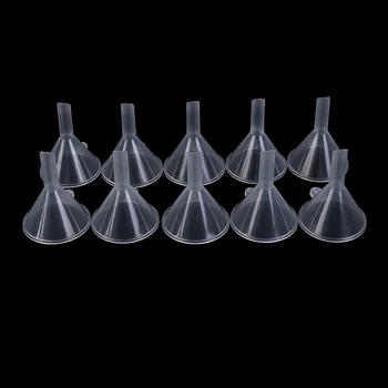 10 шт. прозрачных мини-воронок, маленьких пластиковых бутылочек с бутылочным горлышком, упаковочный инструмент