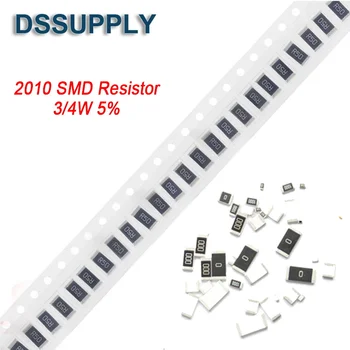 100ШТ 2010 SMD Резистор 3/4 Вт 5% Микросхема Сопротивления 0R - 10M 0 10 100 220 470 Ом 1K 2.2K 4.7K 10K 100K 1M 10M