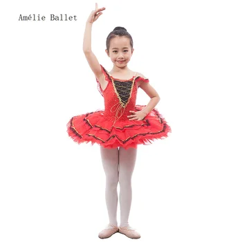 17052 Сверкающий красный / розовый лиф с блестками, танцевальные костюмы балерины, балетная пачка для девочек/взрослых, балетная пачка для сценических танцев