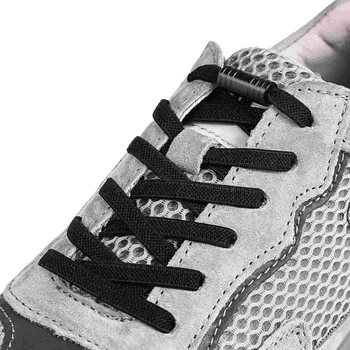 2 Пары Обувных Шнурков Эластичные Шнурки с пряжками для Кроссовок, Спортивной обуви, Ботинок (Черный)