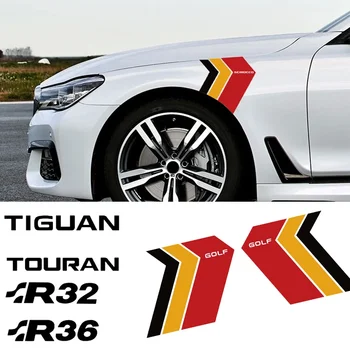 2 шт. Виниловые наклейки для стайлинга автомобилей, боковая наклейка на колесо, водонепроницаемая для Golf Tiguan Touran TOUAREG T-ROC Revo Rocco SR32 SR36 Логотип