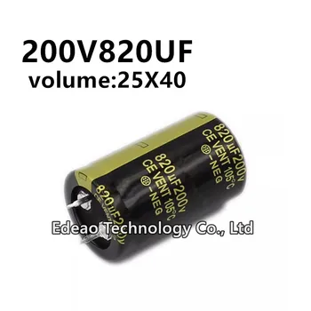 2 шт./лот 200V 820UF 200V820UF 820UF200V объем: 25x40 мм аудио усилитель мощности инвертор алюминиевый электролитический конденсатор