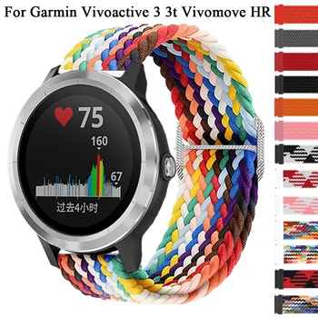 20 мм Нейлоновый Ремешок Для Часов Garmin Vivoactive 3 3t Vivomove HR Smart Watch Band Для Garmin Venu SQ Move Браслет в Стиле Люкс
