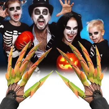 2021 Хэллоуин Мясистые Пальцы рук Богомола, Перчатки с гибким суставом, Реквизит для костюмов ужасов 