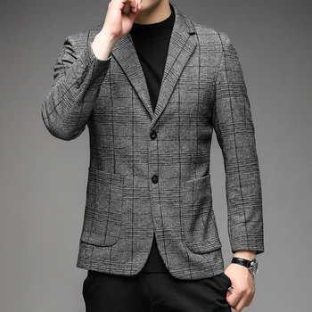 2023 Four Seasons элитный бутик корейской версии красивого Тонкого нового простого повседневного модного мужского костюма из шелка тутового цвета