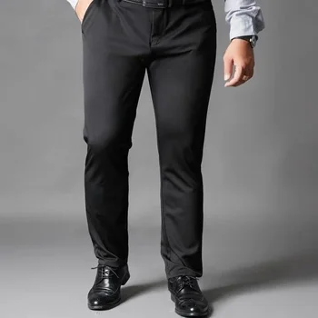 2023 Мужские широкие брюки, хлопковые повседневные стрейчевые мужские брюки, длинные прямые высококачественные однотонные костюмные брюки большого размера A253
