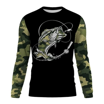 2024 Мужская рубашка для рыбалки С Защитой от ультрафиолета, топ с высоким воротом, UPF50 + Мужская рубашка для рыбалки с длинным рукавом / Летняя Мужская одежда Для Занятий Спортом На Открытом воздухе