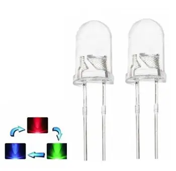 20шт Светодиодная RGB-радужная быстрая вспышка с 2 контактами F5, 5 мм, сверхяркая лампа накаливания
