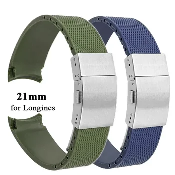 21-миллиметровый каучуковый ремешок для Longines серии HydroConquest, силиконовый Водонепроницаемый браслет, мужской спортивный ремешок для дайвинга, Аксессуары для часов
