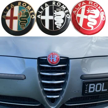 2шт 74 мм Специальный Цвет для стайлинга автомобилей ALFA ROMEO красный крест Логотип эмблема Значок наклейки для Giulietta Spider Mito 147 156 159