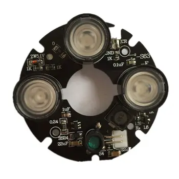3 ИК-светодиодных прожектора Инфракрасная 3-кратная ИК-светодиодная плата для камер видеонаблюдения ночного видения (диаметр 53 мм)
