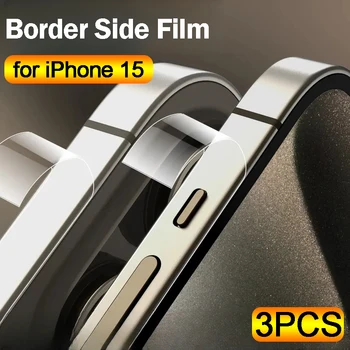 3 Комплекта Для iPhone 15 Pro Max 15Pro Боковая Рамка Гидрогелевая Пленка TPU HD Защитная Рамка Наклейка Для Пленок iPhone 12 13 14 Pro Max