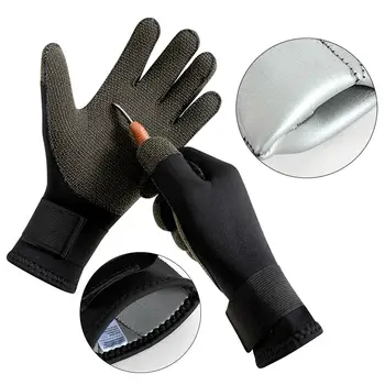 3 мм неопреновый гидрокостюм, перчатки с пятью пальцами, защита рук, теплые перчатки для подводного плавания, для гребли, водных видов спорта, серфинга, рыбалки