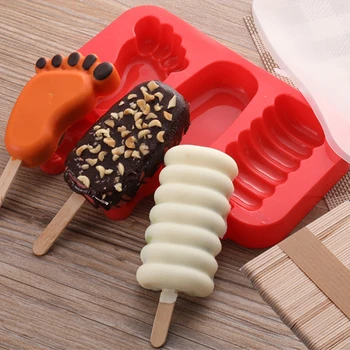 3 Сетки Силиконовый Лоток Для Замороженного Льда Pops Cream Popsicle Форма Для Сока Candy Bar Form Maker Pop Lolly Форма Для Торта Ice Cream Maker K332