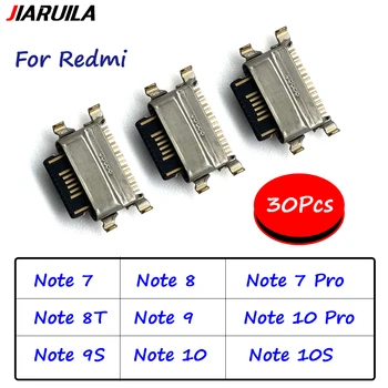 30шт, Оригинальный Разъем Mini USB для подключения к розетке, Порт Зарядки для Redmi Note 11s 11E 7 8 8T 10S 9S 9 10 11 Pro Plus 5G