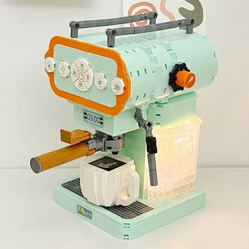 3D модель DIY Mini Blocks Bricks Building Бытовая Автоматическая Многофункциональная кофеварка Машина для приготовления напитков Игрушки для детей