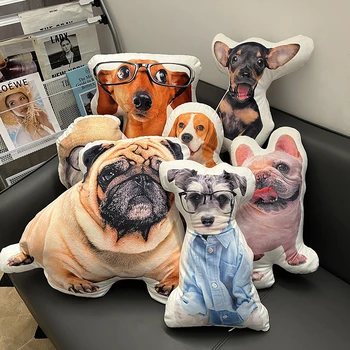 3D-фотографии индивидуальных подушек для домашних животных, анимация кошек и собак, имитация подарков и фигурные подушки