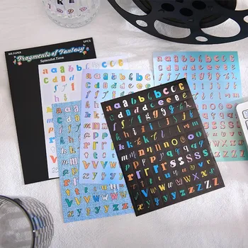 5 шт. Наклейки с цифрами алфавита, красочные клейкие наклейки с буквами, наклейки с буквами-цифрами для украшения, журнал DIY Crafts
