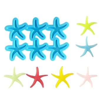 6-ссылке Морская звезда, висячие Теги силиконовые брелок серьги формы для эпоксидной смолы литья ювелирных изделий из смолы DIY ремесла
