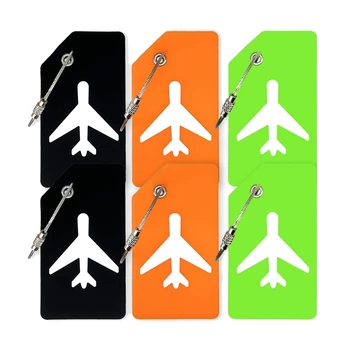 6 Упаковок силиконовых багажных бирк для чемоданов с петлями, комплект держателей для багажных сумок с именной идентификационной карточкой