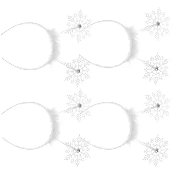 6 шт. Сверкающая повязка на голову в виде снежинки, Рождественский аксессуар для вечеринки