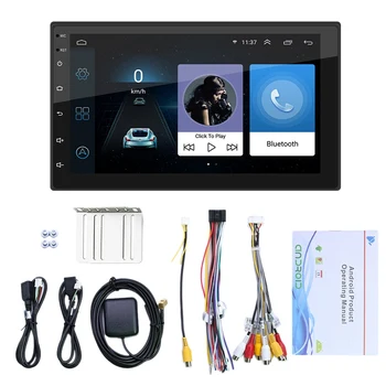 7-дюймовый автомобильный Радиоприемник Android 10.1, Мультимедийный видеоплеер, Wifi Gps, Автостерео, Двойная автомобильная стереосистема 2 Din USB Fm