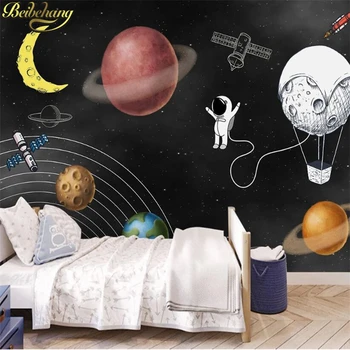 beibehang Пользовательские скандинавские минималистичные космические ракетные обои для детской комнаты спальни мультяшная настенная живопись papel de parede 3D