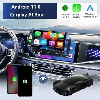 Binize CarPlay Smart Ai Box Android 11.0 Беспроводной CarPlay Android Auto YouTube Netflix QCM 2290 2G + 16G Для VW Toyota