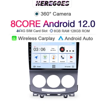 Carplay 2Din Android 12,0 Автомобильный DVD-плеер Для Mazda 5 Mazda5 2005 2006 2007 2010 360 Панорамная Камера 4G LTE GPS Радио 2 din Wifi