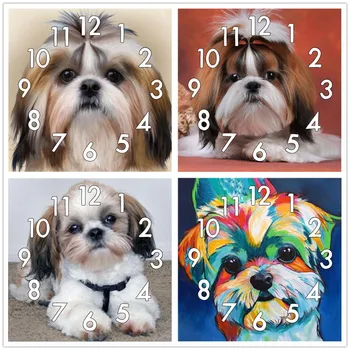 Dpsprue Полная алмазная картина, вышивка крестом с часовым механизмом, мозаика для собак, 5D, Сделай сам, квадратная круглая 3D вышивка, подарок