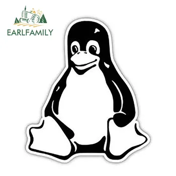 EARLFAMILY 13 см x 11,3 см Автомобильный Стайлинг Tux Penguin Linux Наклейка На Автомобиль Виниловая Графика для Окна Автомобиля, Двери, Бампера, Ноутбука, Декора