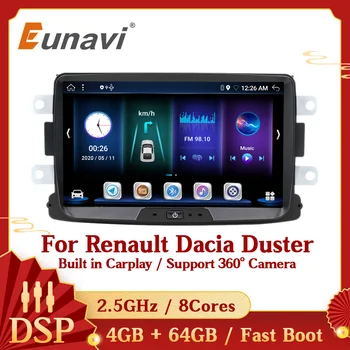 Eunavi Android 10 Автомобильный Радиоприемник Мультимедийный GPS Для Renault Dacia Duster Sandero Lodgy Dokker DSP RDS 1 Din Аудио Видео Плеер без DVD