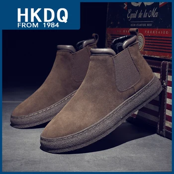HKDQ/2023; Осенние Замшевые Ботинки; Мужские коричневые ботинки 