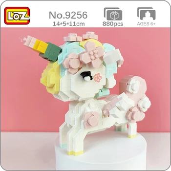 LOZ 9256 Животный Мир Цветок Сакуры Лошадь Монстр Домашнее Животное Кукла Модель DIY Мини Алмазные Блоки Кирпичи Строительная Игрушка для Детей без Коробки
