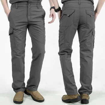 Men Work Multi-Pockets Cargo Pants Climbing Hiking Quick Dry For Outdoor Summer штаны мужские Calca Masculina брюки мужские