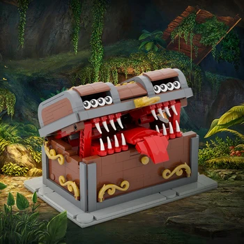 MOC Dragons Game Treasure Имитирующий Сундук Монстр Строительные Блоки Рабочая Механическая Игра Подземелья Пиратская коробка Кирпичи Игрушка Детский Подарок