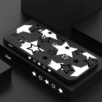 Note12 Милый Черно-белый Силиконовый чехол в виде Звезды Для Xiaomi Redmi Note 13 11 Pro Plus 4g 5g 12s 10 10s 9 9s 11s 10c 12c 13c Чехол