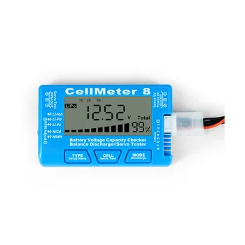 RC Cellmeter 8 Цифровой контроллер для проверки емкости аккумулятора, Тестер напряжения для Li-Ion NiMH Nicd Cell Meter Синий