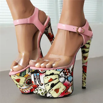 Smirnova, размер 35-43, Новые разноцветные босоножки из лакированной кожи, модная женская обувь на платформе, женские босоножки на очень высоком каблуке
