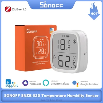 SONOFF SNZB-02D Zigbee LCD Умный Датчик Температуры И Влажности ЖК-экран Монитора Smart Home Control Через Alexa Google Home eWeLink