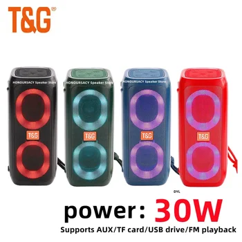 TG333 мощность 30 Вт беспроводной динамик Bluetooth двойная карта динамика наружный сабвуфер RGB красочные огни с FM-радио caixa de som