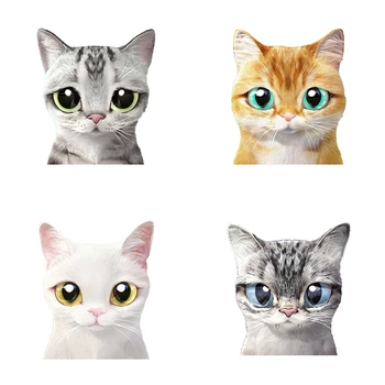 Three Ratels QC522 Милые большеглазые кошки, мультяшные наклейки на стену с животными для детей, наклейка на капот автомобиля, наклейка на ноутбук