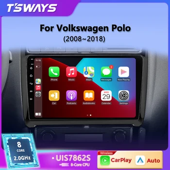 Tsways Pro Для Volkswagen VW polo седан 2008-2018 Автомобильный Радио Мультимедийный Видеоплеер Android 12 dsp 8 Ядерный GPS 2 din dvd Carplay