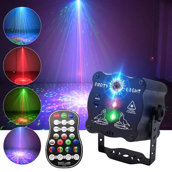 USB Перезаряжаемый Сценический DJ Party Strobe Light Мини-Лазерный Проектор С Лампой Голосового/дистанционного Управления Atmosphere Light для Рождественского Клуба