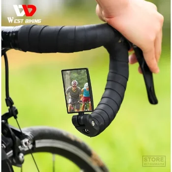 WEST BIKING Вращающееся на 360 градусов Велосипедное зеркало заднего вида Велосипедное зеркало заднего вида Аксессуары для велосипедов Зеркало на руле MTB велосипеда