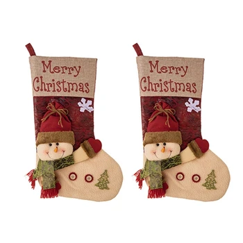 Y1UU Праздничный Рождественский чулок из искусственной кожи 3D, изысканное мастерство, большие носки, подарочный пакет для конфет для украшения домашнего офиса