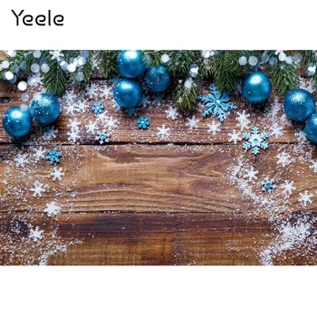 Yeele Рождественские Сосновые ветки, шар, Снежинка, Коричневая Деревянная доска, фон для фотосъемки, фотографические фоны для фотостудии